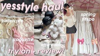 YESSTYLE TRY ON HAUL+REVIEW  trendy affordable *balletcore + coquette*