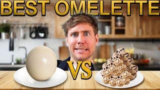 Ostrich egg VS 100 Quail egg omelette