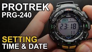 Casio Protrek PRG-240 - Setting time and date tutorial