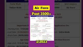 AIRFORCE NEW VACANCY 2023AGNIVEER AIR FORCE OFFICIALNOTIFICATION OUT  IAF ELIGIBILITYSYLLABUS