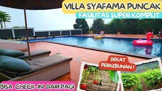 VILLA PUNCAK DEKAT PERKEBUNAN STRAWBERRY  Review Villa Syafama  FASILITAS SUPER KOMPLIT 