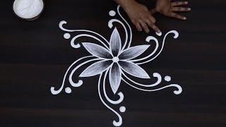 Latest Diwali Kolam with 3 dots  Deepavali Special Muggulu for Beginner  Easy 3x1 dots kolam