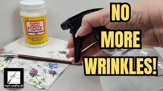 How to decoupage a NAPKIN with NO WRINKLES  Decoupage Tips for BEGINNERS 