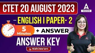 CTET Answer Key 2023  CTET Paper 2 English Answer Key 2023  CTET Paper Analysis 2023