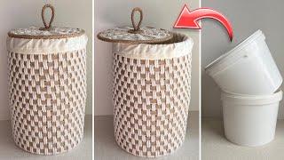 LOOK WHAT CAME OUT OF TWO PLASTIC BUCKETS  DIY IDEA STORAGE BASKET 