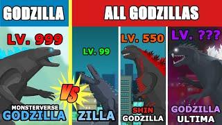 Godzilla MonsterVerse vs ALL Godzilla Level Challenge Rampage  Kaiju Animation
