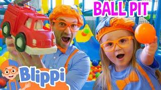 Blippi Makes a Friend at an Indoor Playground  Ball Pit & Color Fun  Educational Videos for Kids