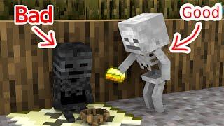 Monster School  Bad Baby Wither Skeleton and Good Baby Skeleton - Minecraft Animation