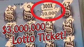 ️ $3000000 Winning Lottery Ticket Scratched Live ️ Largest Lotto Scratch Winner Ever on YouTube