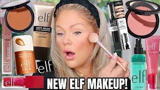 I Tried ALL *NEW* elf Makeup  Elf Soft Glam Foundation Sun Boss Gloss Brow Laminating Gel & more