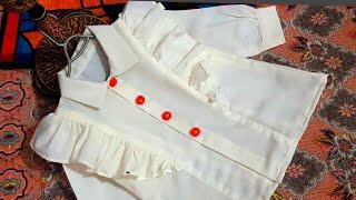 Ruffle blouse cutting and stitching for baby girls