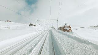 4K Cabview Over the Mountain Pass on a sunny winter day