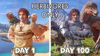 I SURVIVED 100 DAYS HARDCORE ARK WITH HERBIVORES ONLY