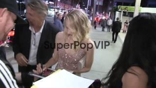 Erin Wilhelmi greets fans while departing The Perks Of Be...