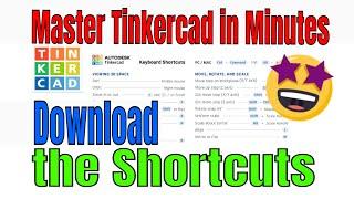 A Printable Tinkercad List of Shortcuts in Minutes
