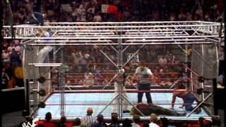 Shane McMahon dives off the Steel Cage- RAW is WAR 251099 HQ