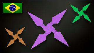 Origami Estrela Ninja Kunai  Shuriken - Instruções em Português PT-BR