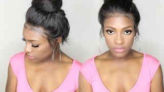 No Glue No Tape How To-Full Lace Wig into a HIGH BUN  MsJazzy2Classy