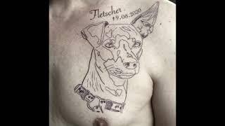 Татуировка в реализме - портрет собаки