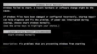 Lounch Startup Repair Windows 7 #Start Windows Normally #Blue Screen Starting Windows