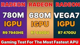 780M VS RX VEGA 7 4700U VS 680M VS GTX 1650M VS GeForce MX 450 RYZEN R7 7940HS IGPU benchmark