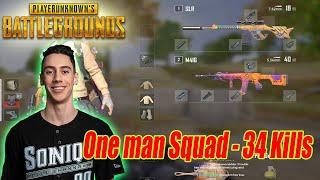 TGLTN 34 Kills One man Squad 1 vs 4 - Erangel