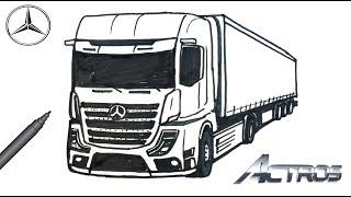 Easy Drawing Mercedes Benz Truck Actros I Kolay Mercedes Benz Actros Tır Çizimi