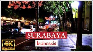 【4K】City Walk ‍️Famous Street in Indonesia Surabaya - Tunjungan Boulevard