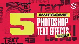 5 Photoshop Text Effects AMAZING For BEGINNERS