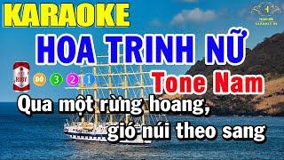 Hoa Trinh Nữ Karaoke Tone Nam Nhạc Sống  Trọng Hiếu