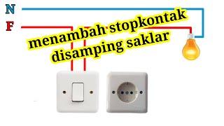 cara jumper pemasangan kabel stop kontak disamping saklar