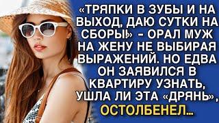 «ТРЯПКИ В ЗУБЫ И НА ВЫХОД ДАЮ СУТКИ НА СБОРЫ» - ОРАЛ МУЖ НА ЖЕНУ НЕ ВЫБИРАЯ ВЫРАЖЕНИЙ. НО ПОТОМ…