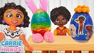 Disney Encanto Mirabel & Isabela Decorate DIY Colourful Cardboard Eggs   Craft Videos For Kids