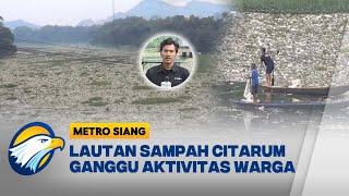 Tercemar Sungai Citarum Dipenuhi Sampah dan Eceng Gondok