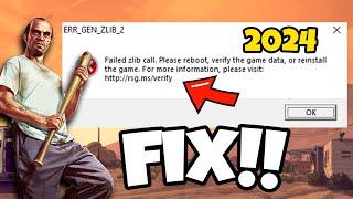 How To Fix GTA 5 Error ERR_GEN_ZLIB_2 in 2024  GTA V ERR_GEN_ZLIB_2 Fix