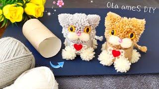 Superb Kitty Craft Idea with Wool - Super Easy Way to Make It  Best out of Waste Craft Ideas