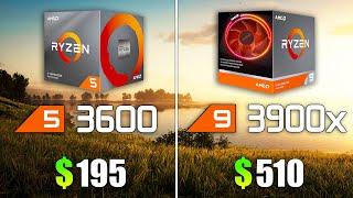 Ryzen 5 3600 vs Ryzen 9 3900x in 1080p and 4K