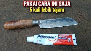 KENAPA NGGAK TAU CARA INI DARI DULU  CARA MENGASAH PISAU MENJADI TAJAM SEPERTI SILET