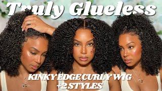 THE MOST NATURAL LOOKING CURLY WIG TUTORIAL KINKY EDGE GLUELESS WIG For Beginners BEAUTYFOREVER