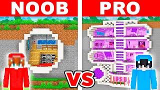 Minecraft NOOB vs PRO Casa SECRETA en la MONTAÑA en Batalla de Construcción