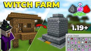 Easy And Efficient WITCH FARM Minecraft 1.19  Witch Gunpowder Farm Minecraft PEBedrock