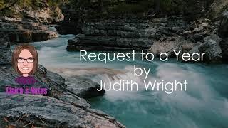 Request to a Year by Judith Wright detailed analysis