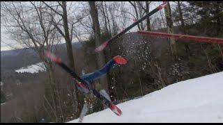 CRAZY SKIER ALMOST DIES