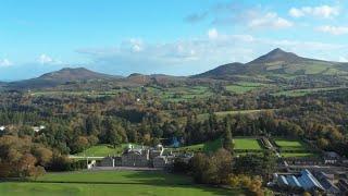 Powerscourt County Wicklow Ireland. 4K Drone video.