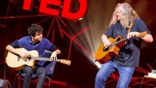 A young guitarist meets his hero  Usman Riaz and Preston Reed