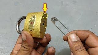 Easy Way To Open Lock With Safety Pin  Easy Life Hack  Teaching 24