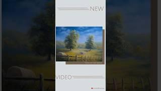Landscape Painting With Hay Bales #shorts