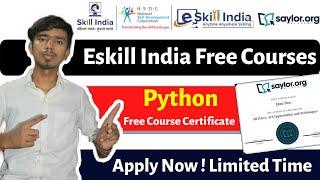 Eskill India Free Courses  Python Free Course With Certificate  Free Certificate