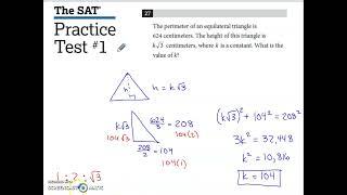 SAT Practice Test 1 Math Module 1 Problem 27