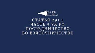 Статья 291.1 часть 5 УК РФ - посредничество во взяточничестве с видами наказаний и примечанием.